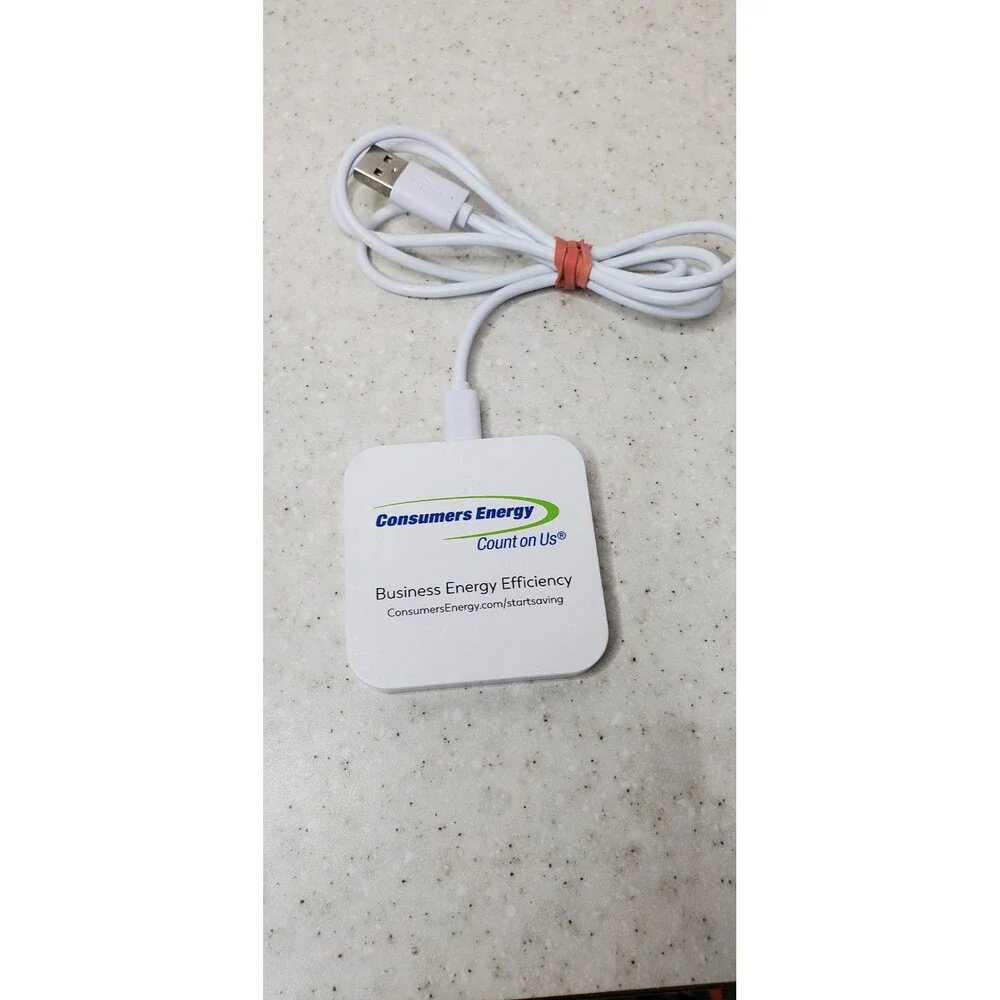Wireless Phone Charger Pad USB Charging Base Qi Compatible – White (No Wall Adap